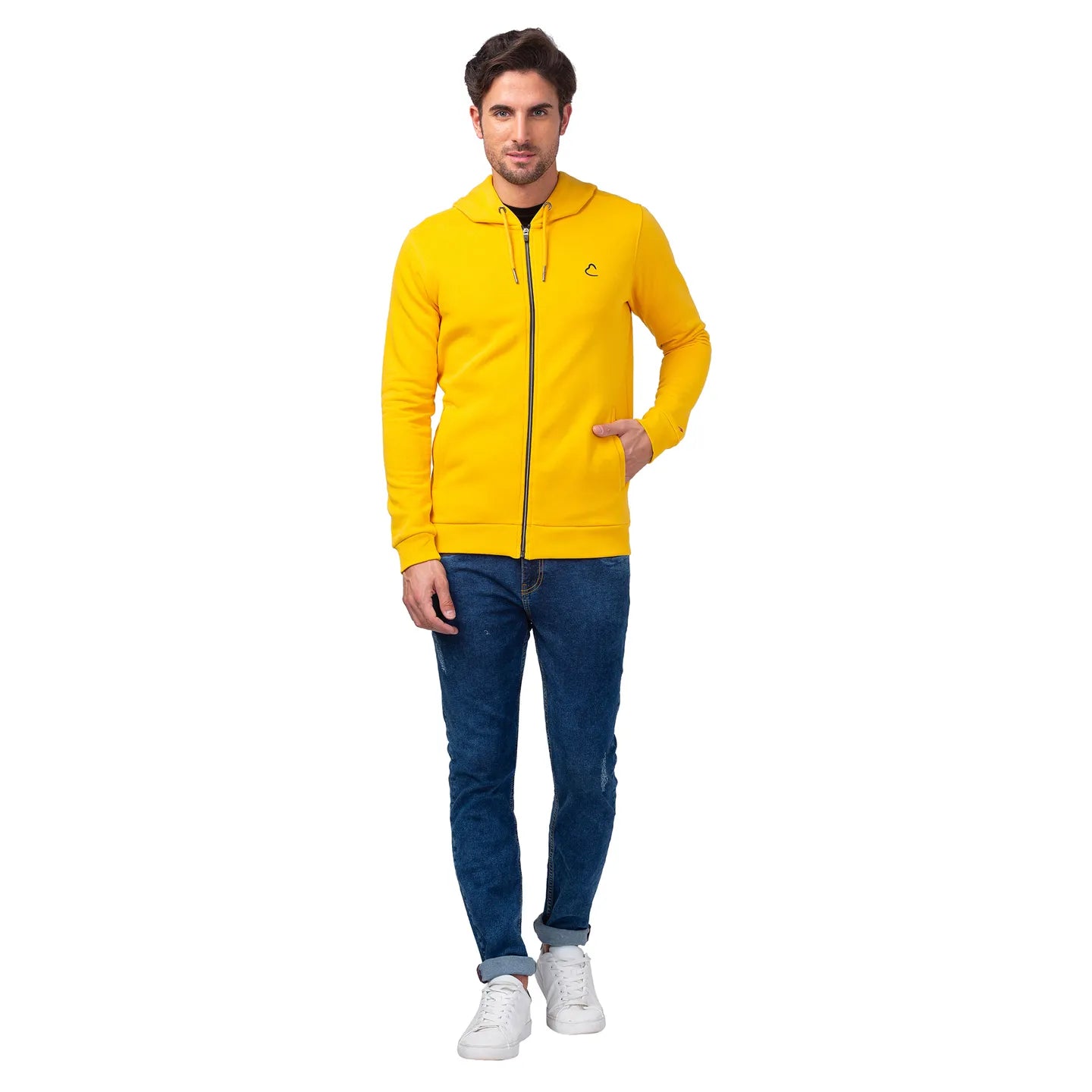 Being Human Clothing Men Regular Fit Hooded Hoody-Yellow