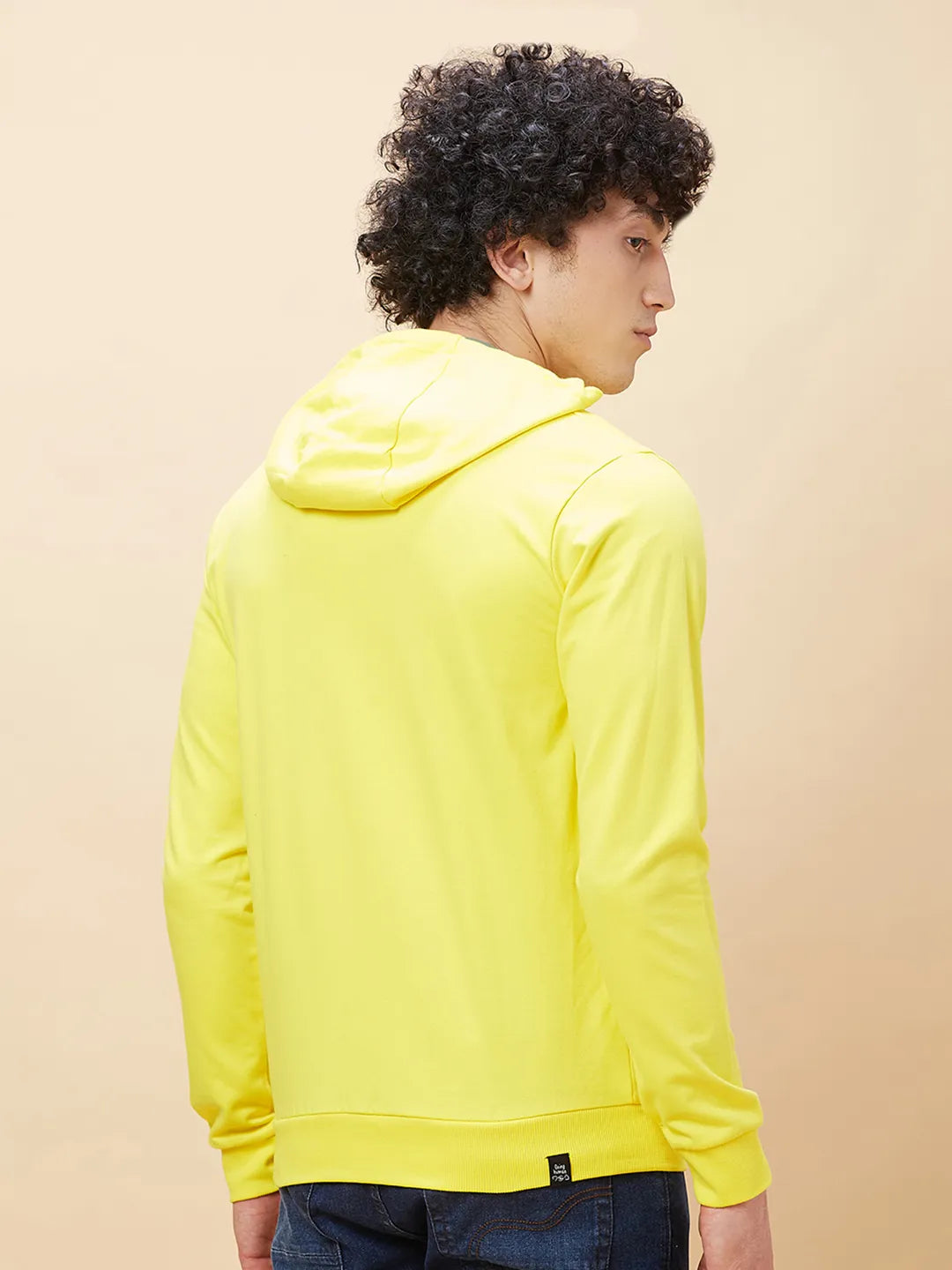Yellow Regular Fit  Long Sleeves Men's Hoodie by Being Human Clothing