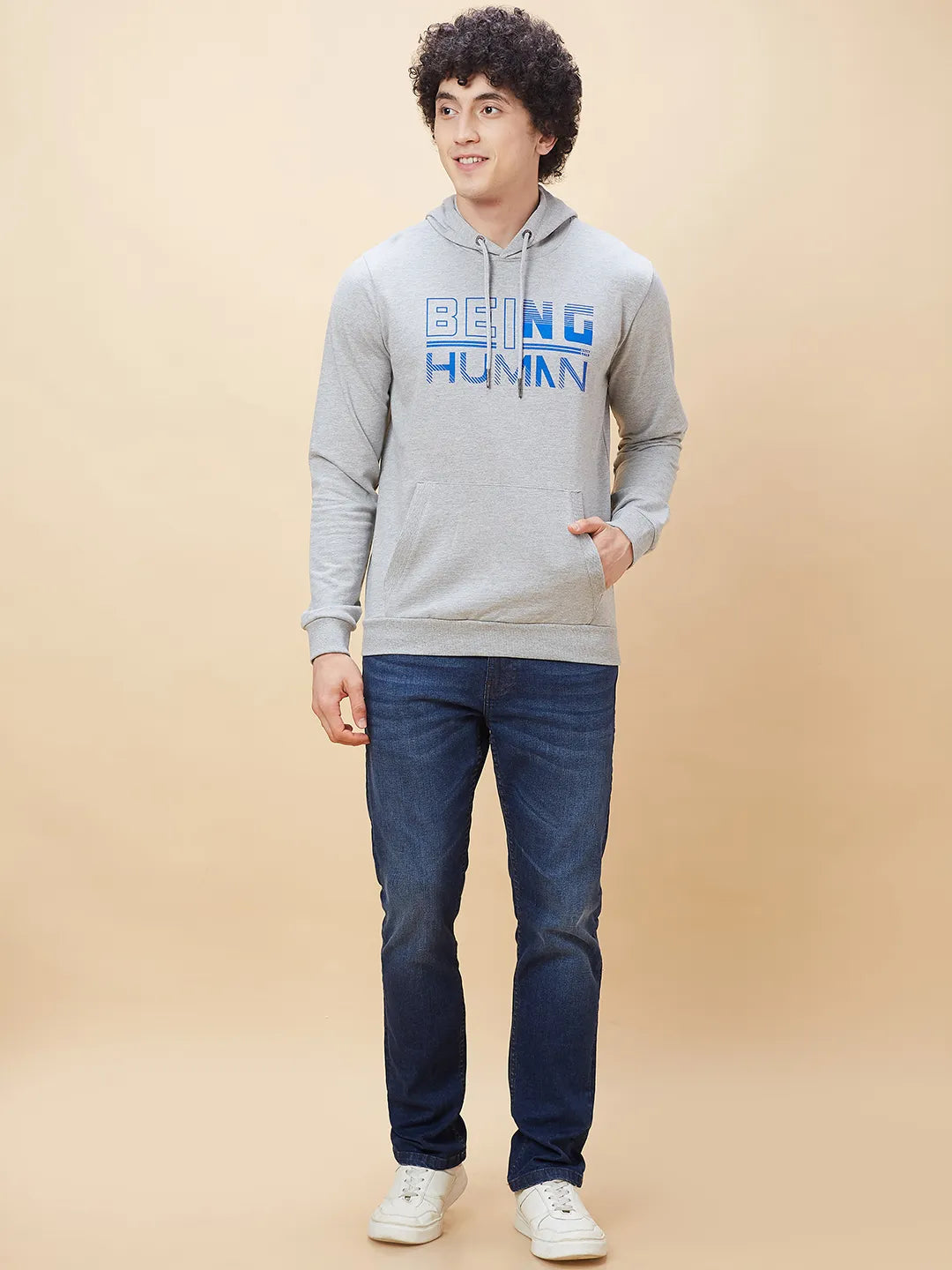 Being Human Clothing Men  Hoody-Grey Melange