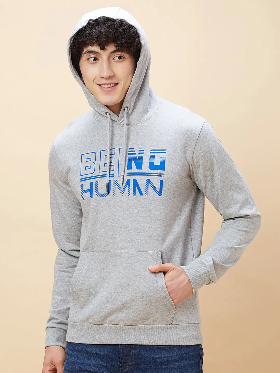 Being Human Clothing Men  Hoody-Grey Melange