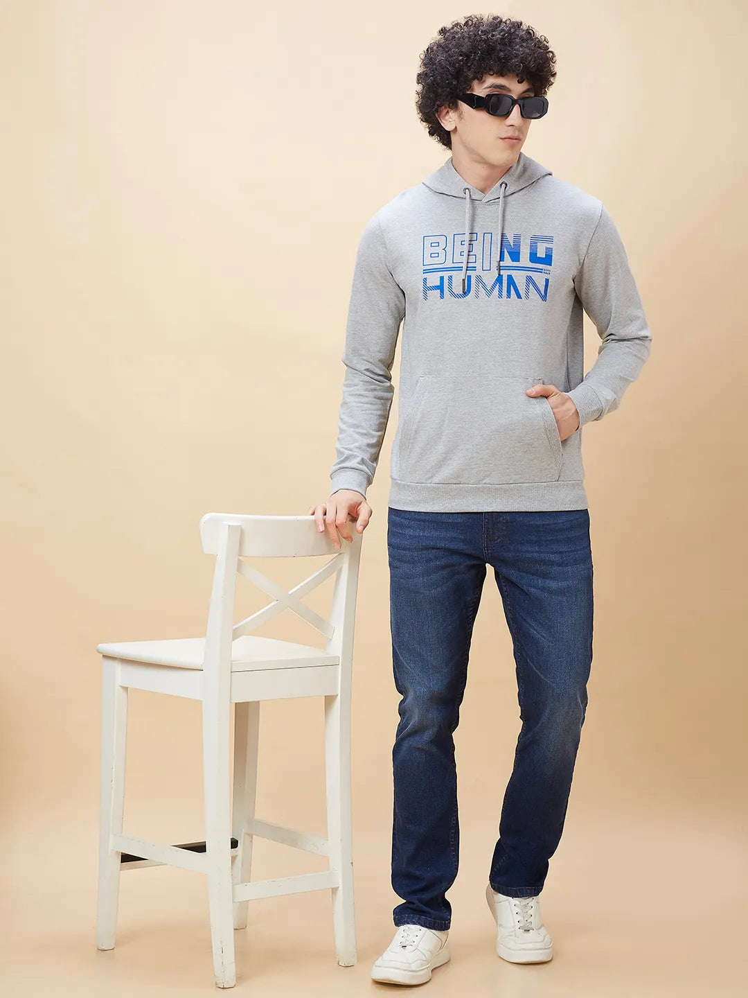 Being Human Clothing Men  Hoody-Grey Melange