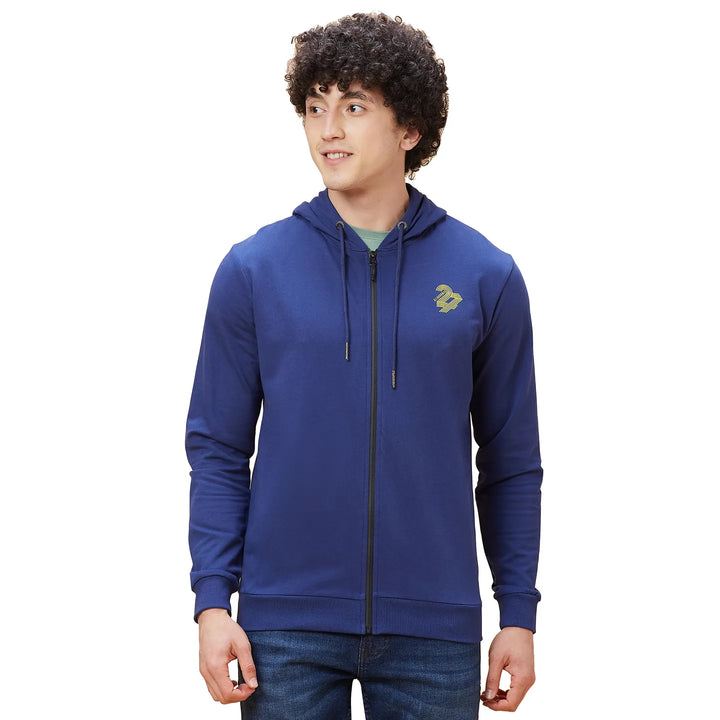 Blue Regular Fit Long Sleeves Men's Hoodie by Being Human Clothing