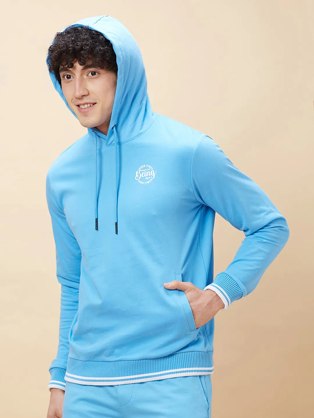 Being Human Clothing Men  Hoody-Light Blue