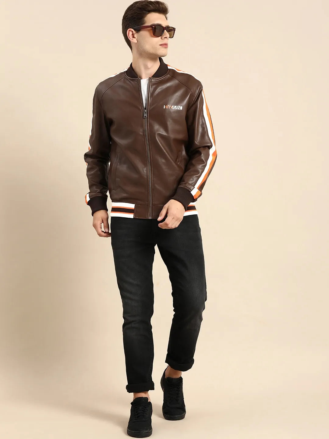 Brown Regular Fit Long Sleeves Cotton Men's Jacket by Being Human Clothing