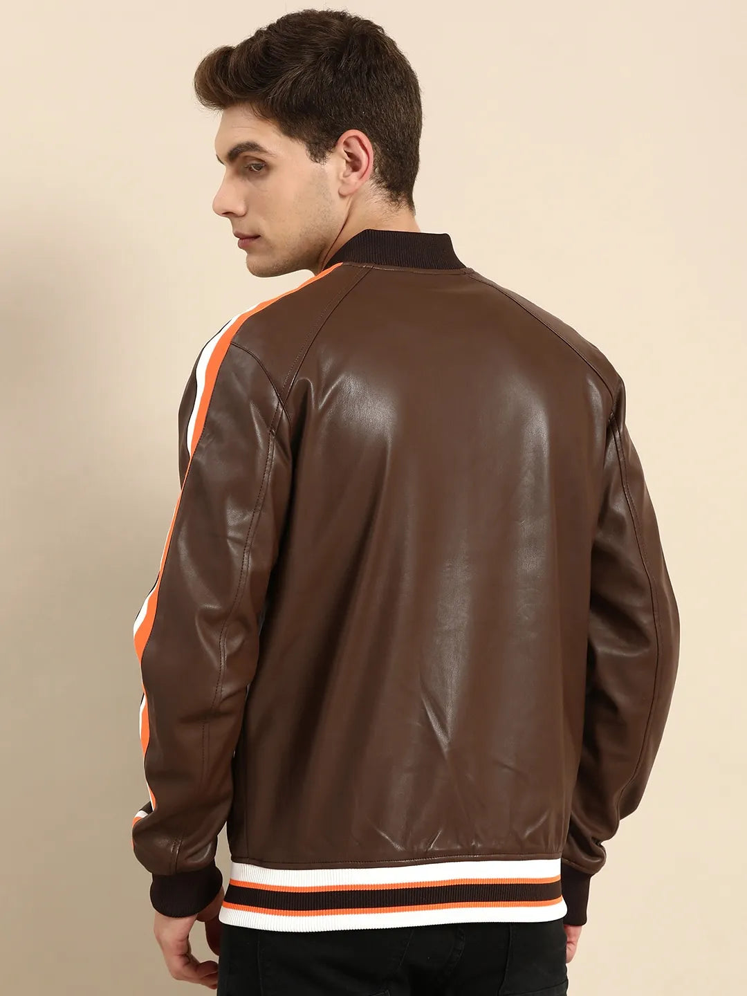 Brown Regular Fit Long Sleeves Cotton Men's Jacket by Being Human Clothing