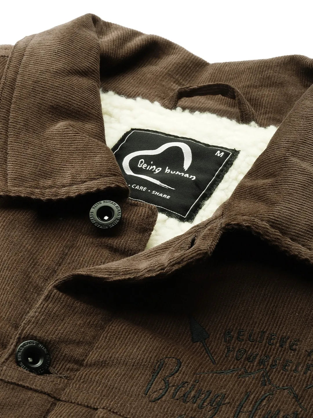 Brown Regular Fit Long Sleeves Cotton Men's Jacket by Being Human Clothing