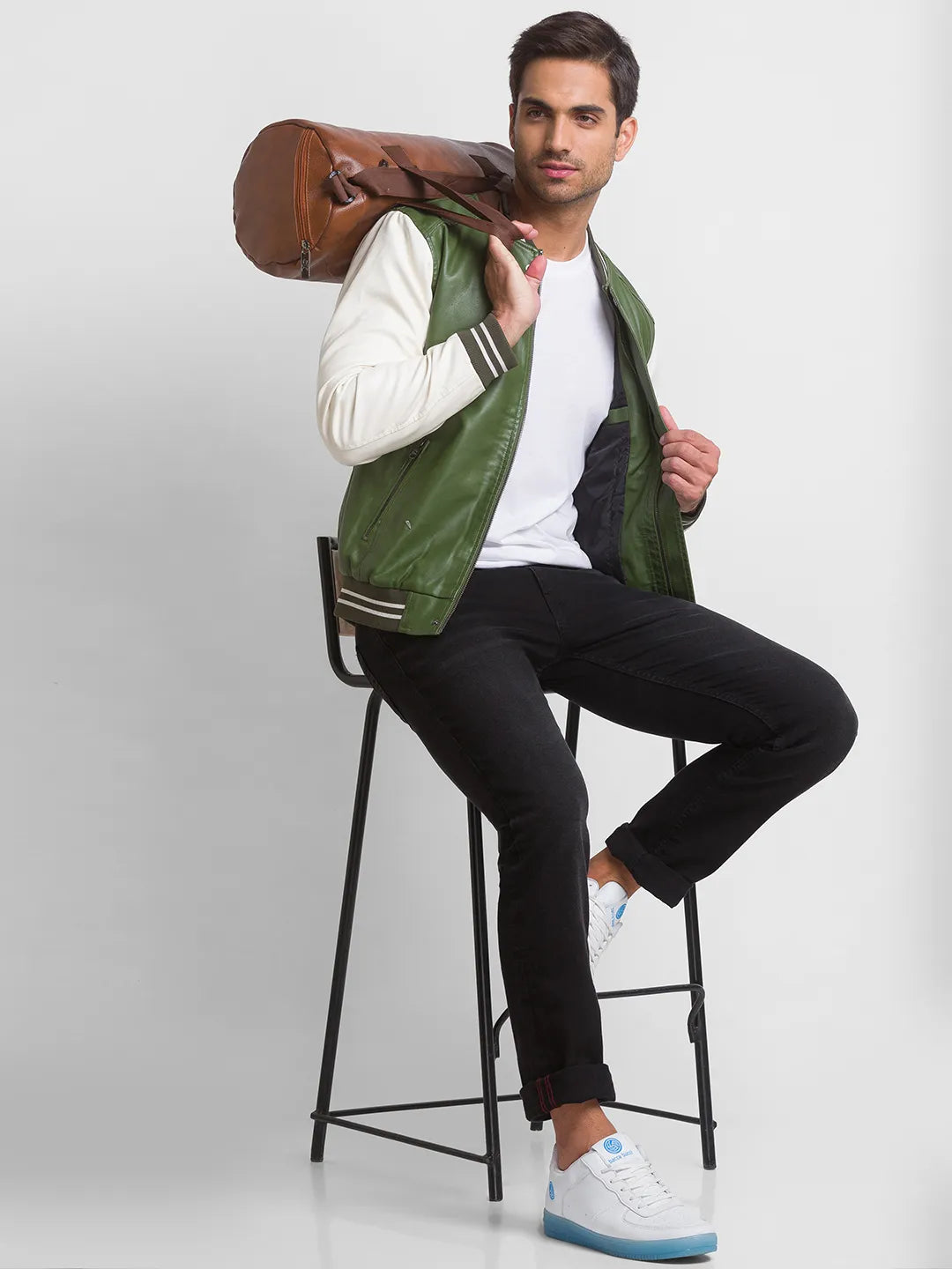 Green Regular Fit Long Sleeves Polyester Men's Jacket by Being Human Clothing