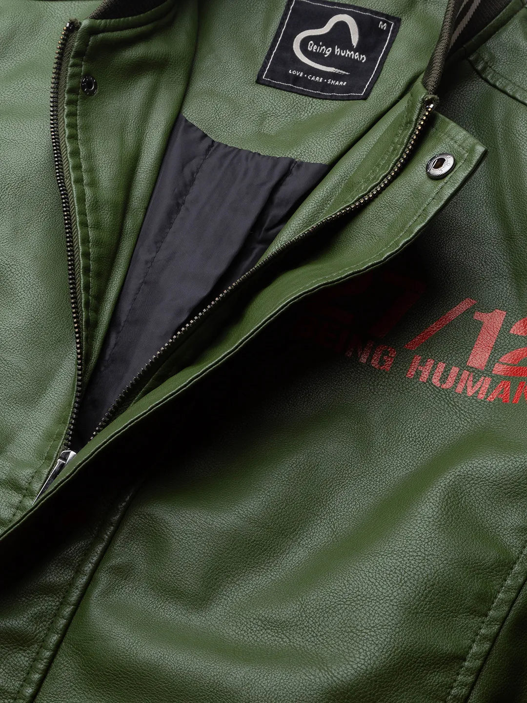 Green Regular Fit Long Sleeves Polyester Men's Jacket by Being Human Clothing