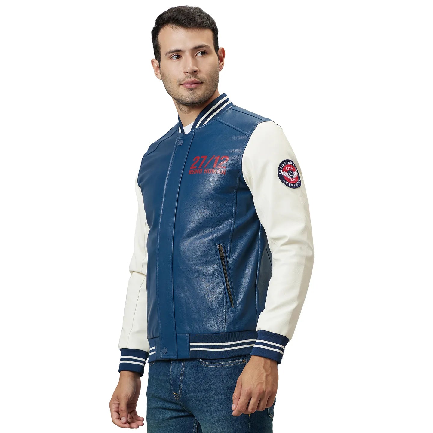 Navy Regular Fit Men's Jacket by Being Human Clothing