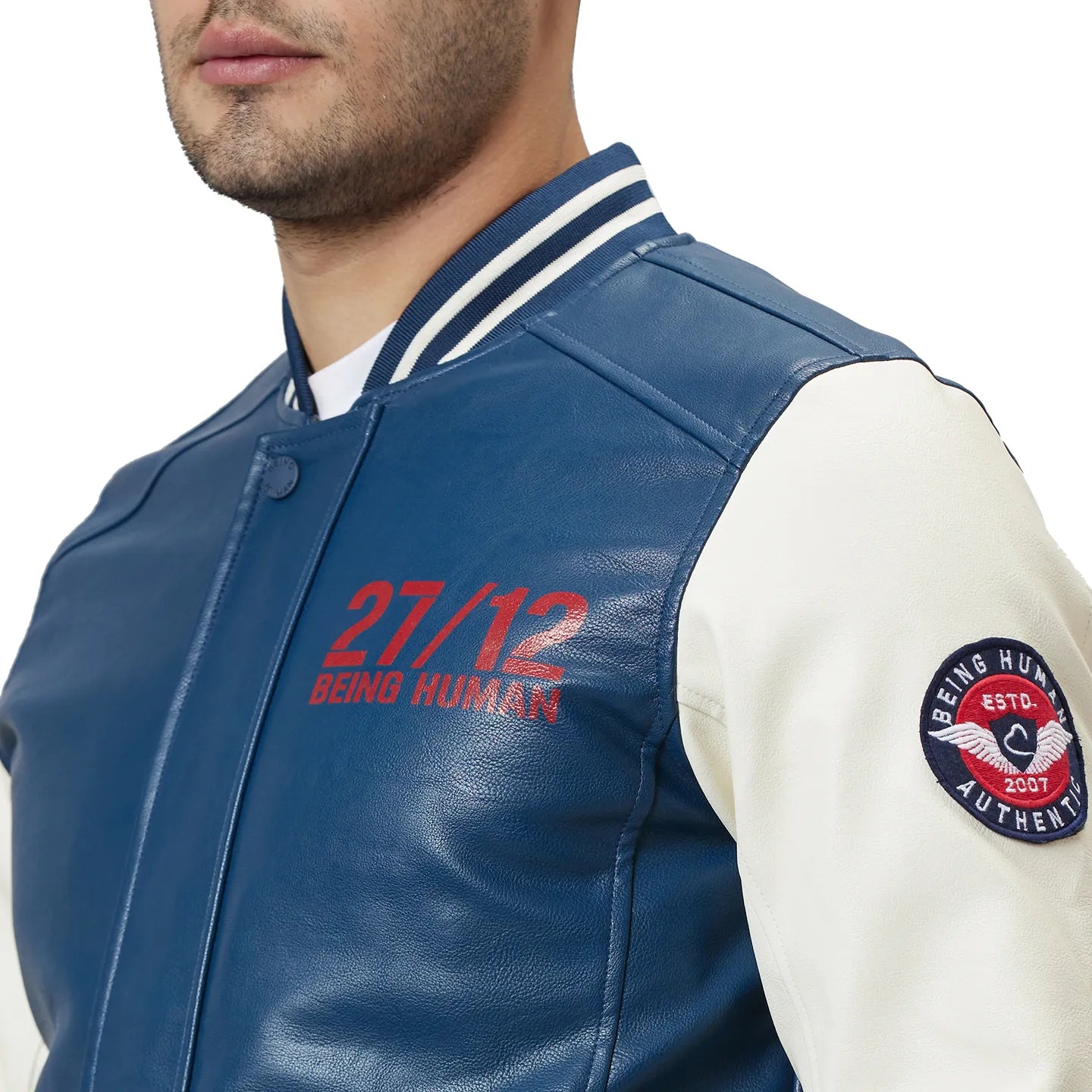 Navy Regular Fit Men's Jacket by Being Human Clothing