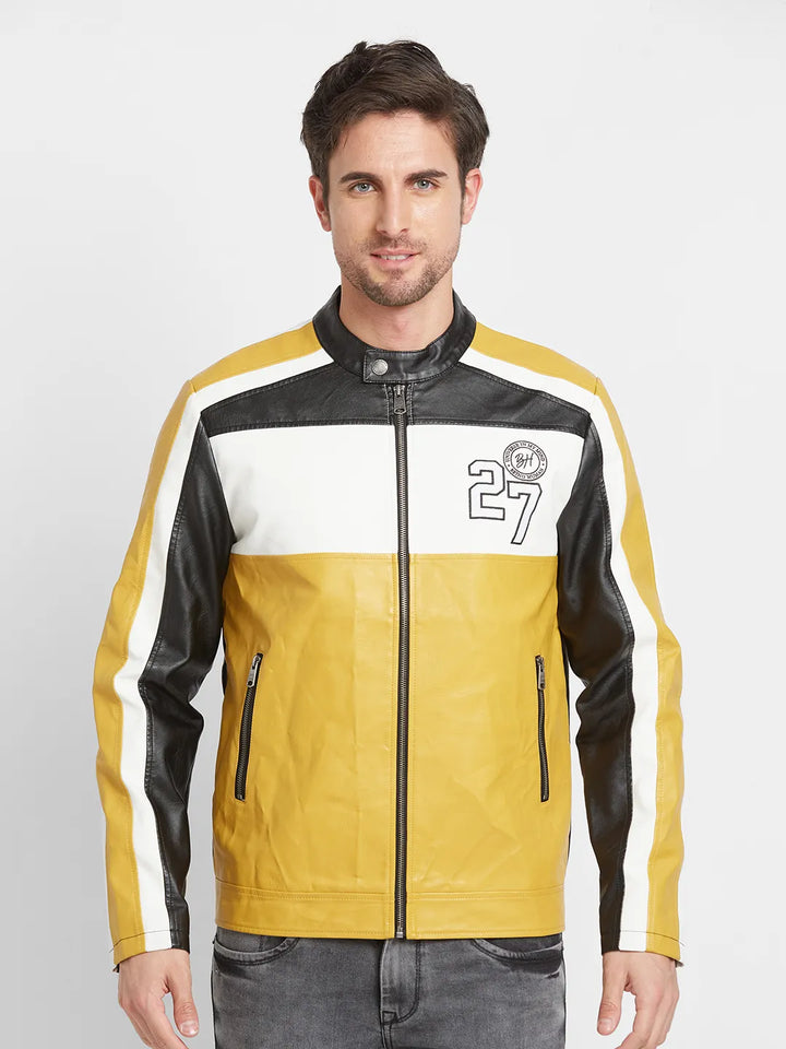 Yellow Regular Fit Long Sleeves Men's Jacket by Being Human Clothing