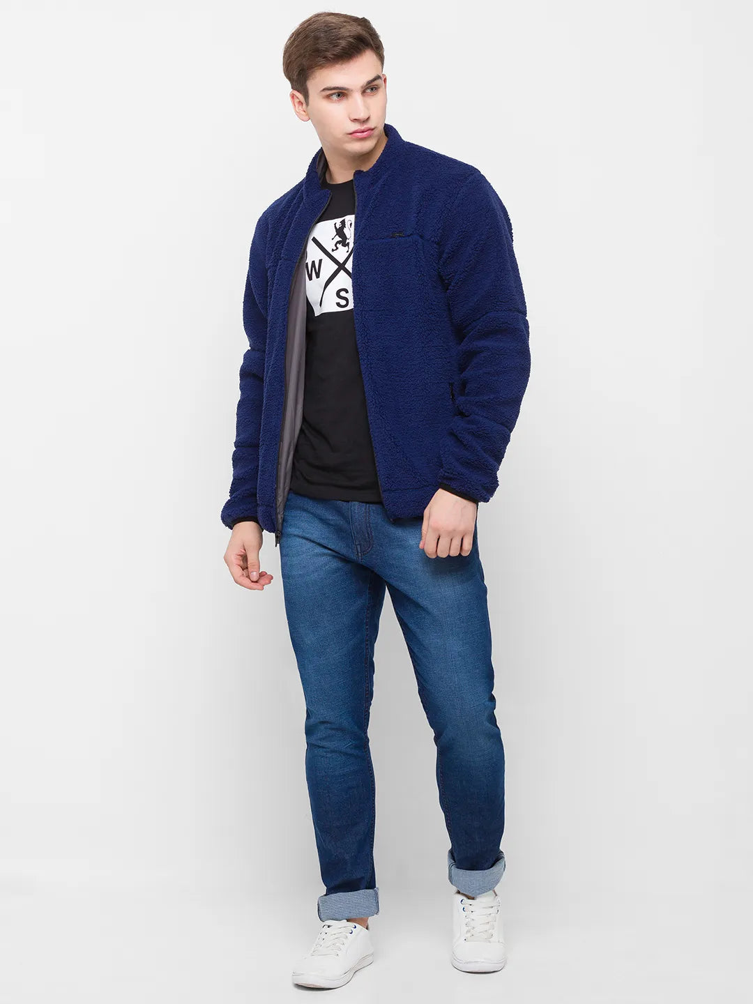 Grey Regular Fit  Mens' Jacket by Being Human Clothing