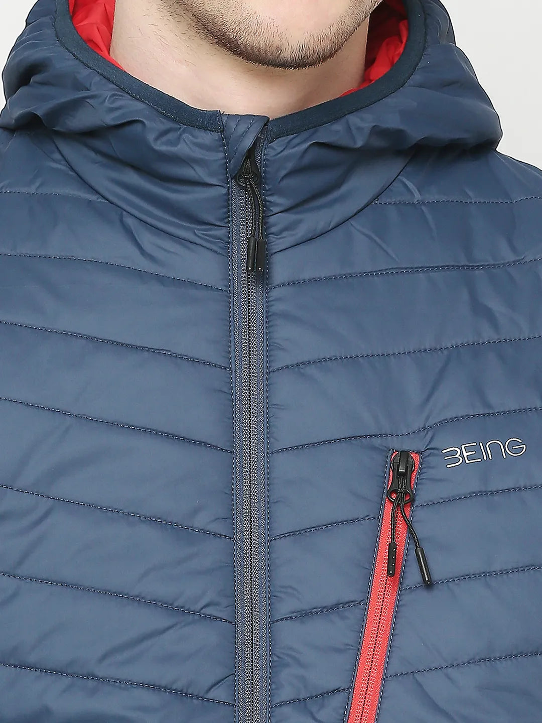 Blue Regular Fit Long Sleeves Men's Jacket by Being Human Clothing