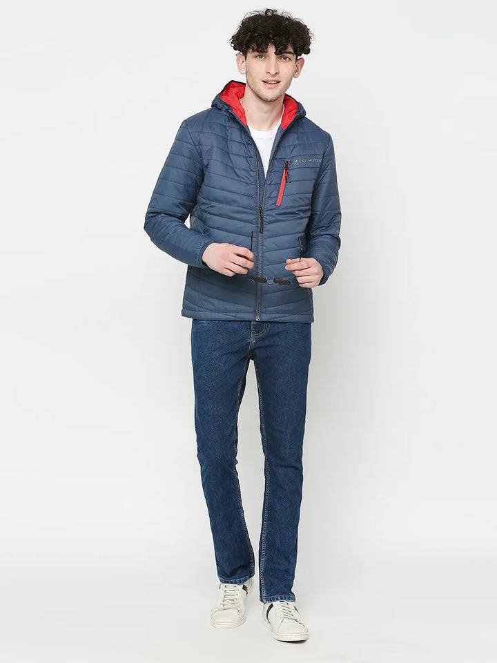 Blue Regular Fit Long Sleeves Men's Jacket