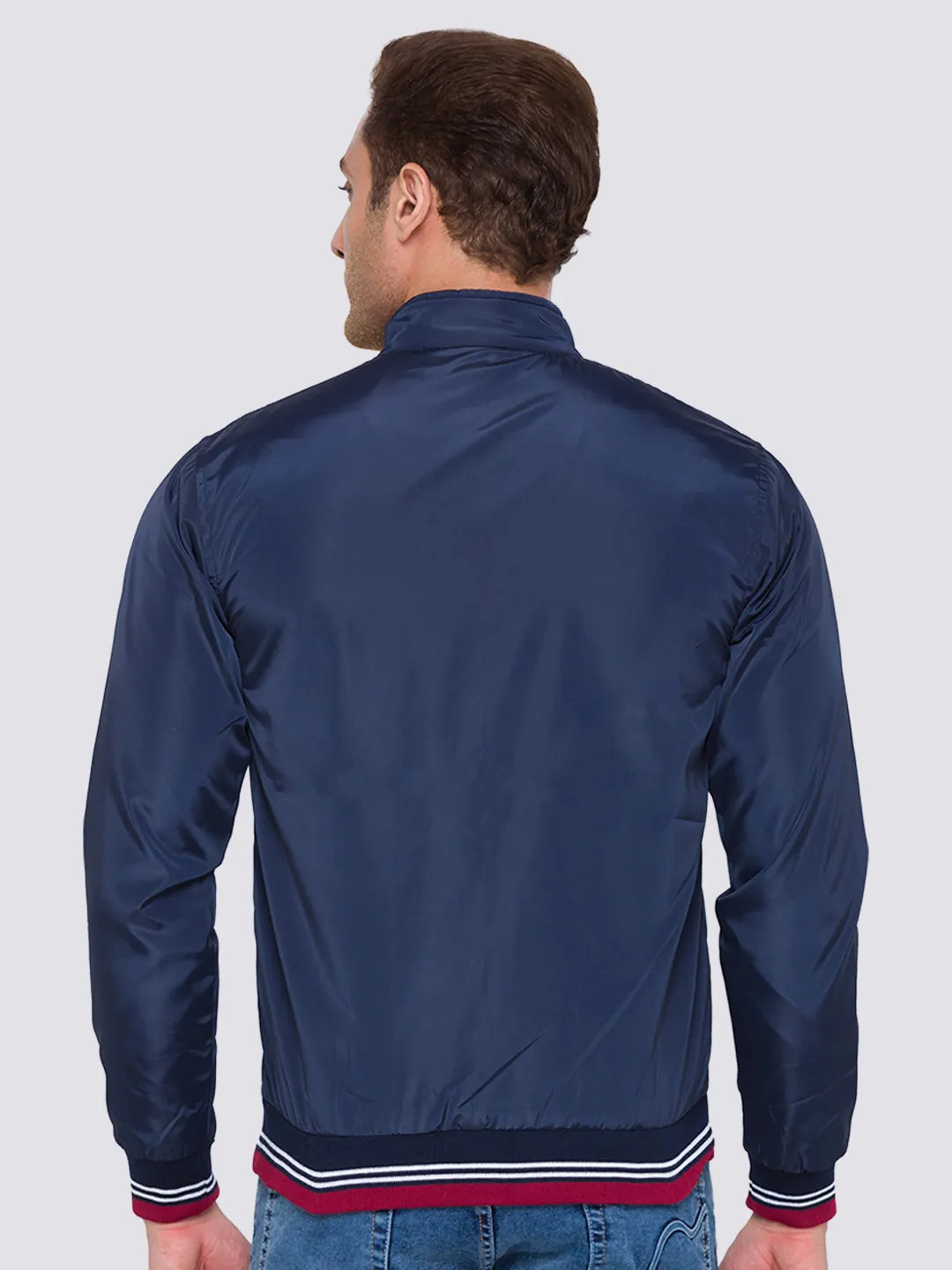 Blue Regular Fit Long Sleeves Cotton Men's Jacket by Being Human Clothing