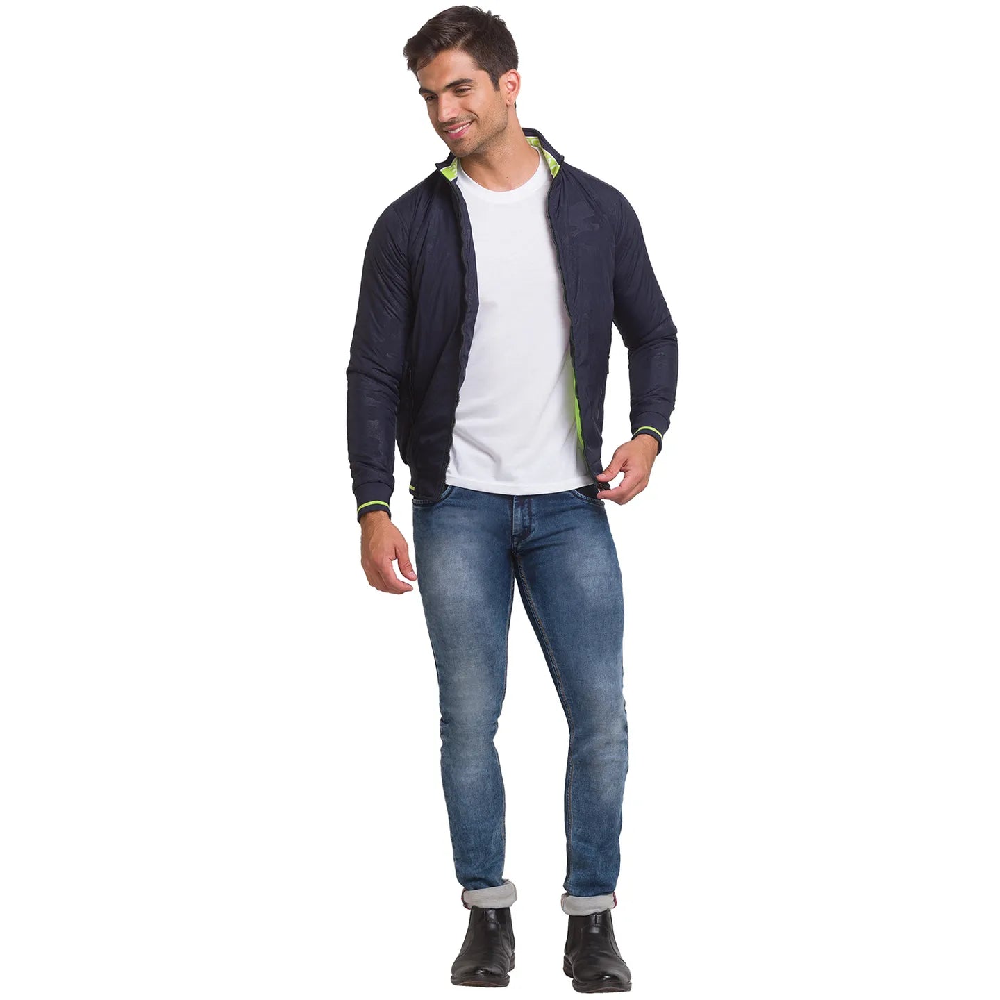 Being Human Clothing Men Regular Fit Collared Jackets-Navy