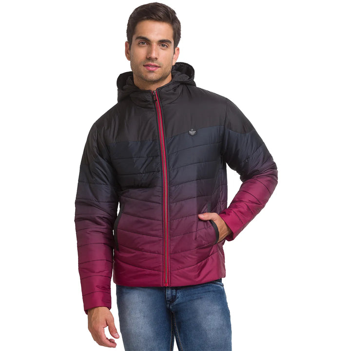 Black Regular Fit Long Sleeves Polyester Men's Jacket