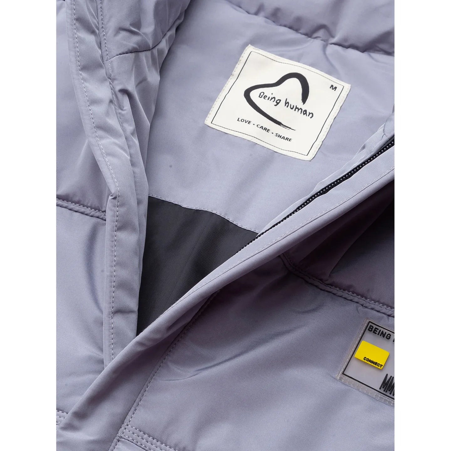 Grey Regular Fit Long Sleeves Polyester Men's Jacket by Being Human Clothing