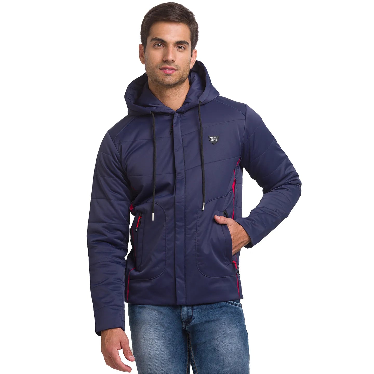 Blue Regular Fit Men's Jacket by Being Human Clothing