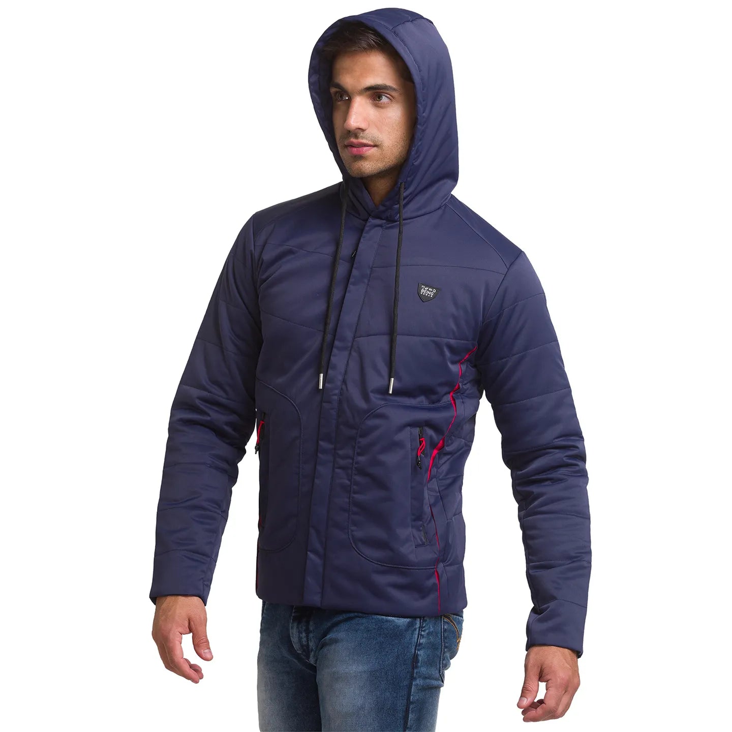 Blue Regular Fit Men's Jacket by Being Human Clothing