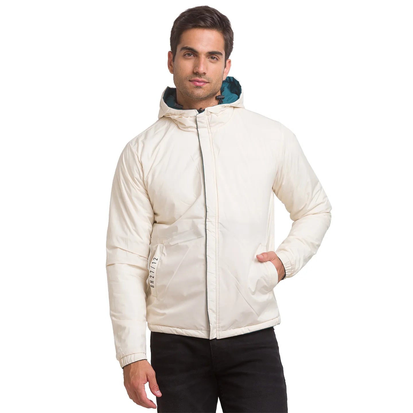 Blue Regular Fit Long Sleeves Polyester Men's Jacket by Being Human Clothing