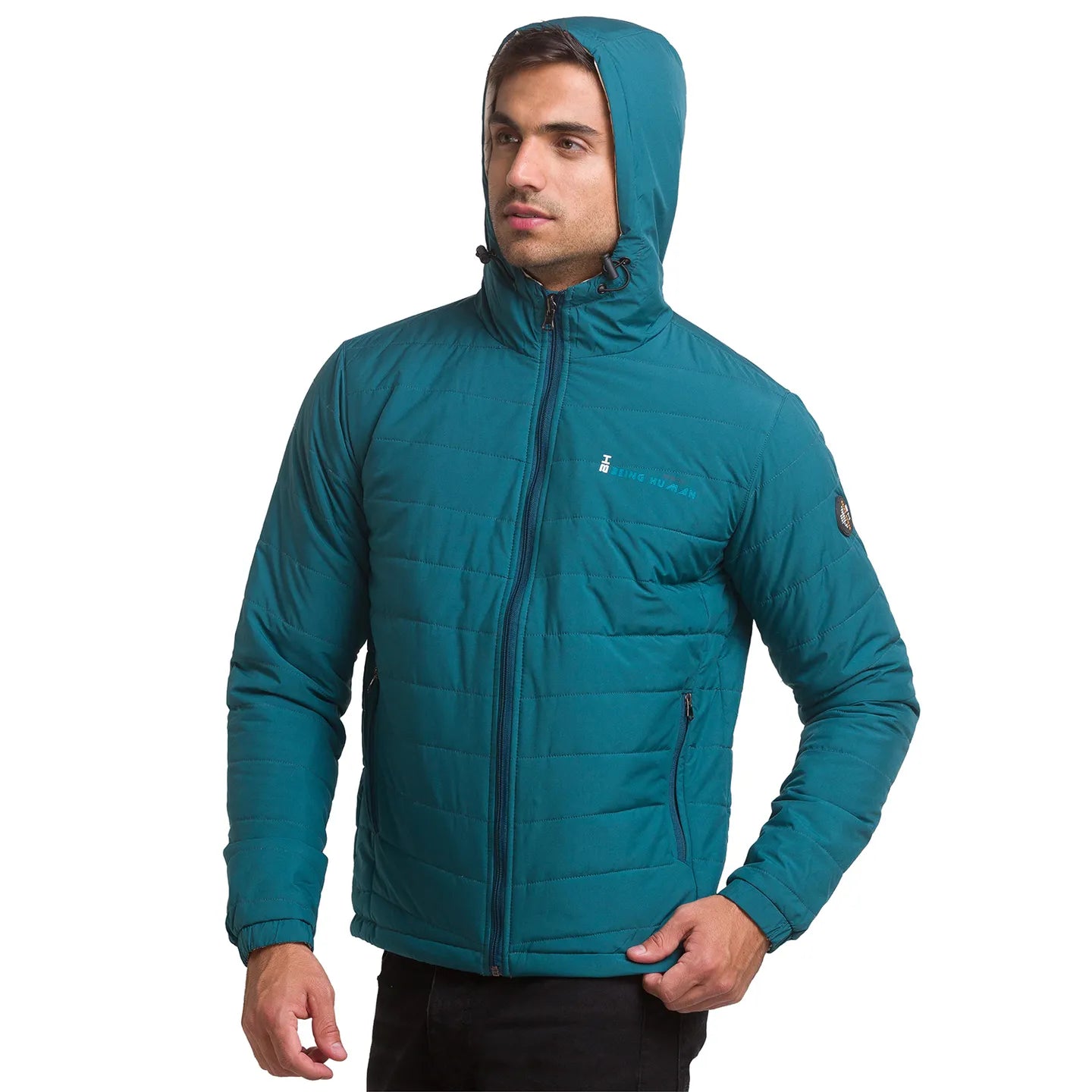 Blue Regular Fit Long Sleeves Polyester Men's Jacket by Being Human Clothing