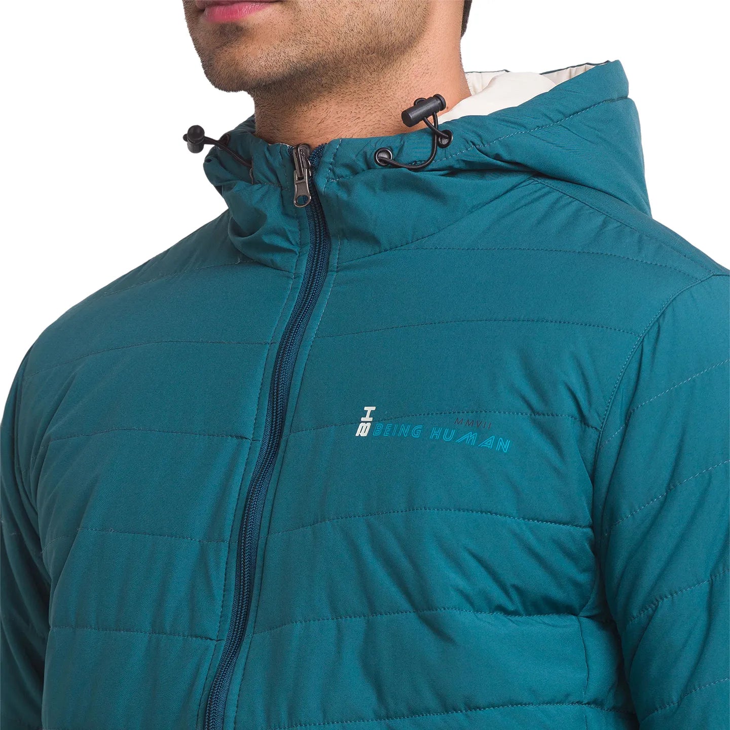 Blue Regular Fit Long Sleeves Polyester Men's Jacket by Being Human Clothing