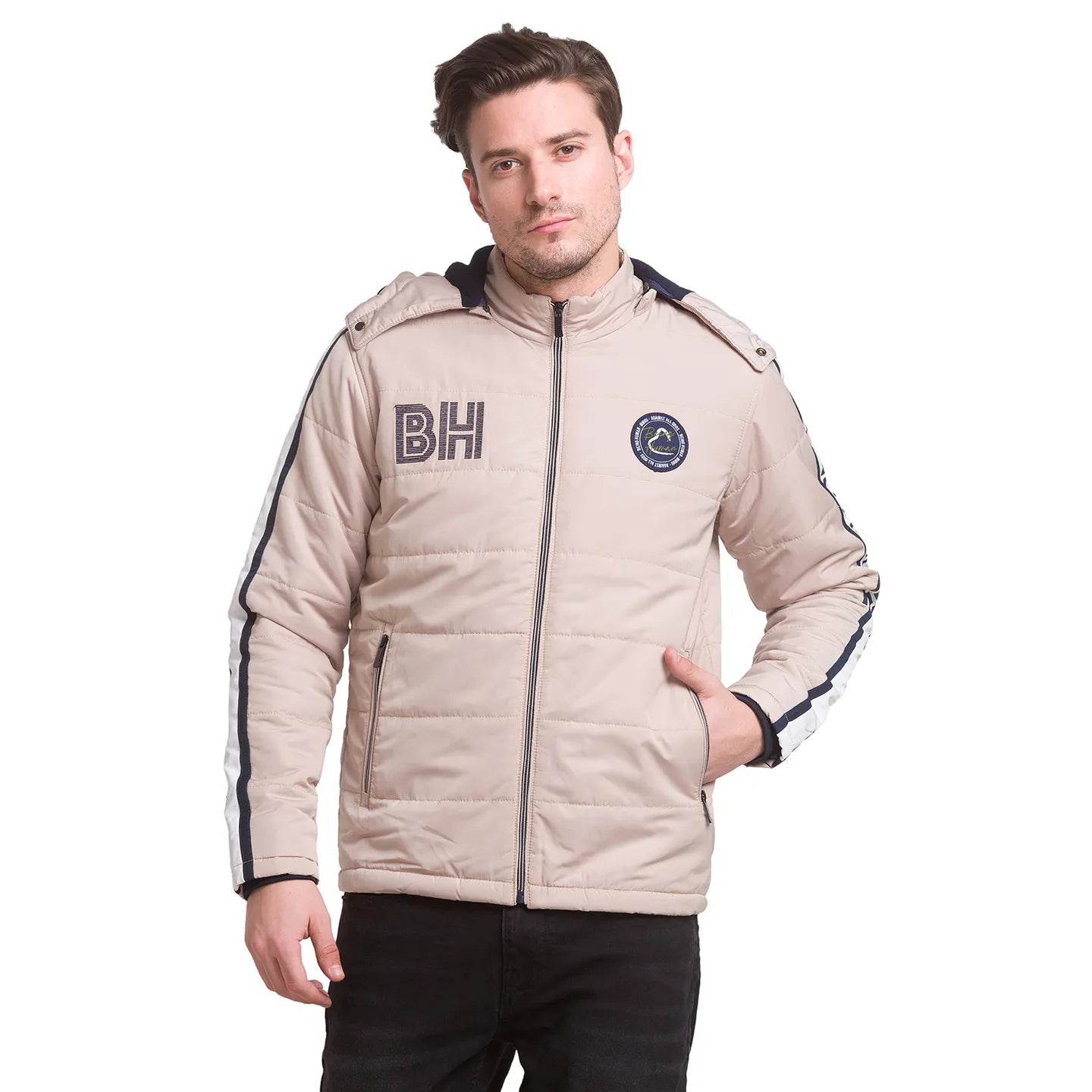 Grey Regular Fit Men's Jacket by Being Human Clothing