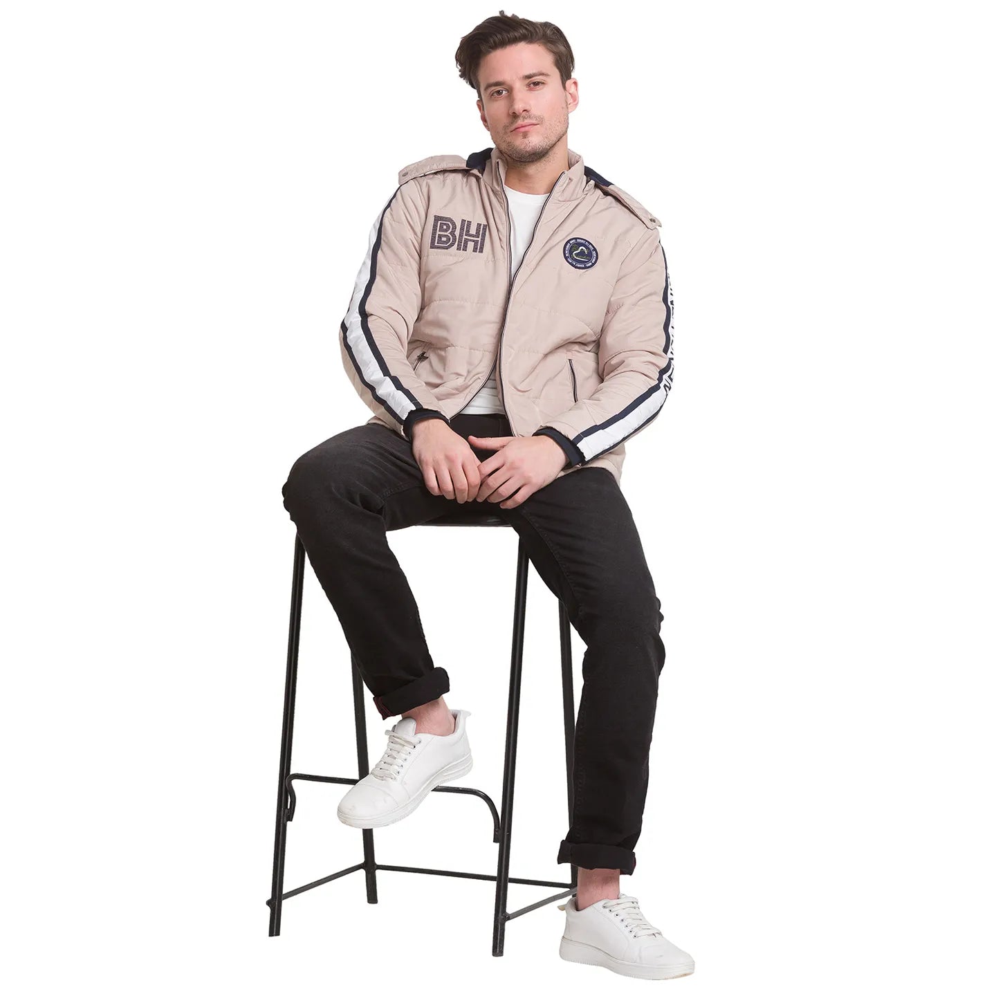 Grey Regular Fit Men's Jacket by Being Human Clothing