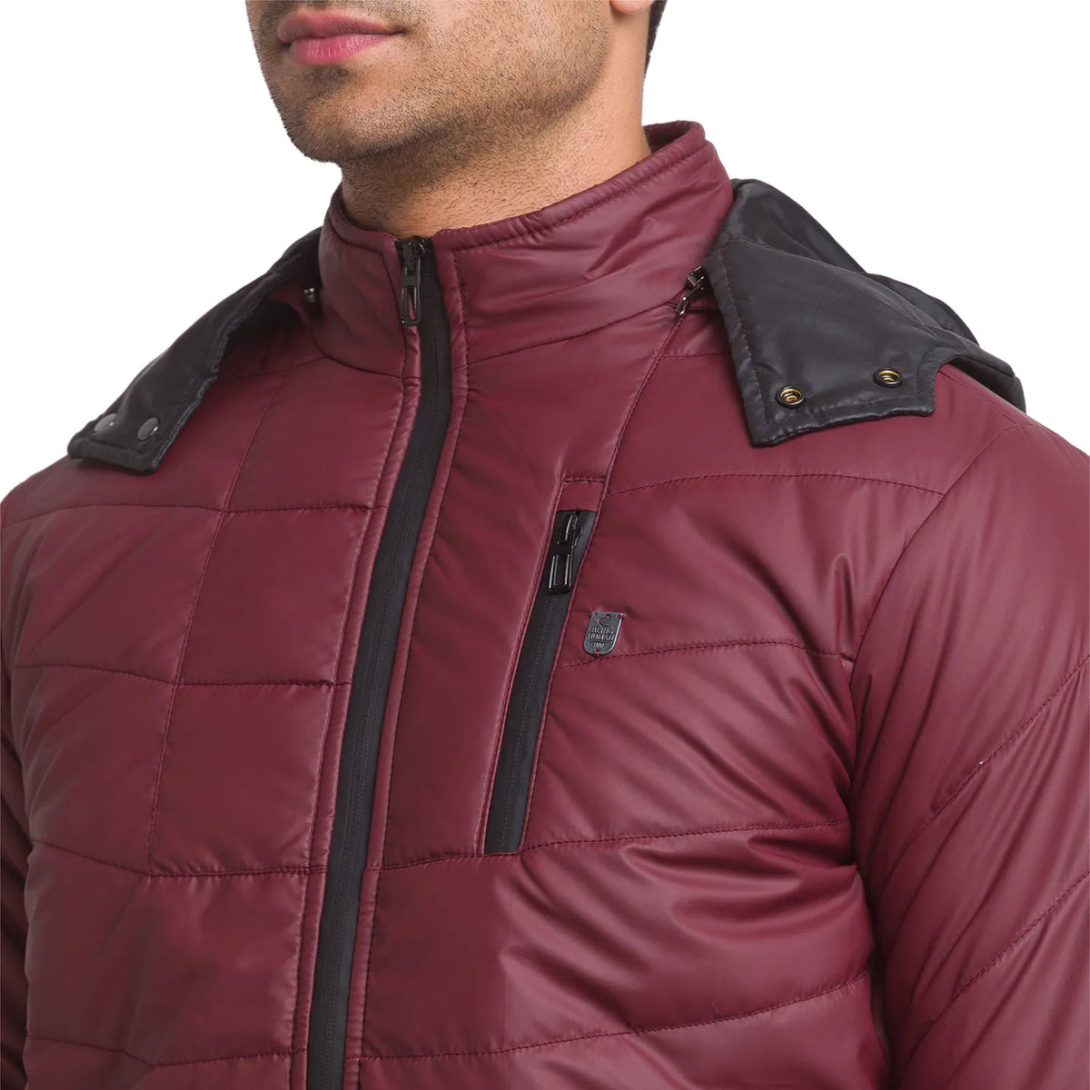 Red Jacket Normal Being Human Regular Fit Men Collared Jackets-Dark Red