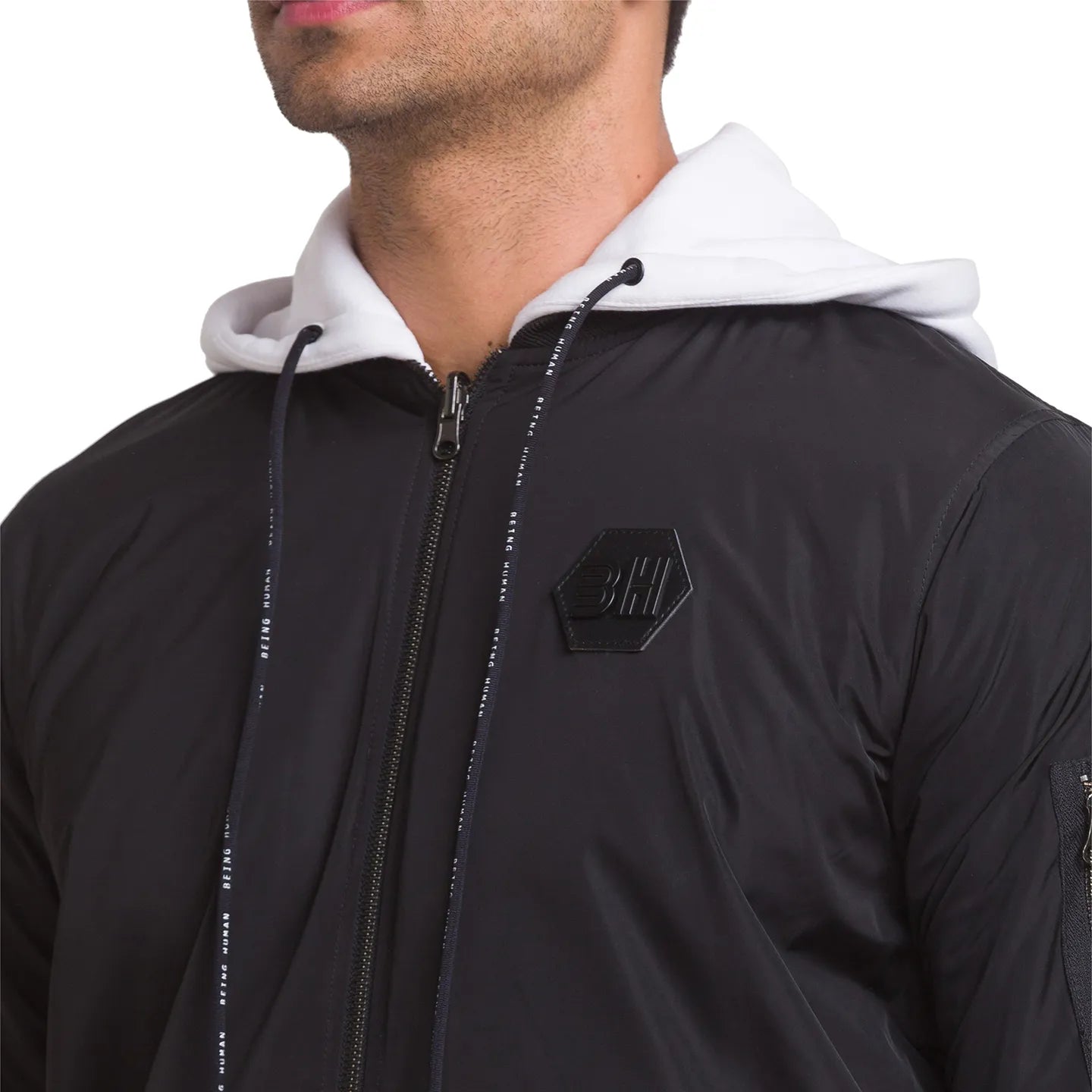 Black Regular Fit Men's Jacket by Being Human Clothing