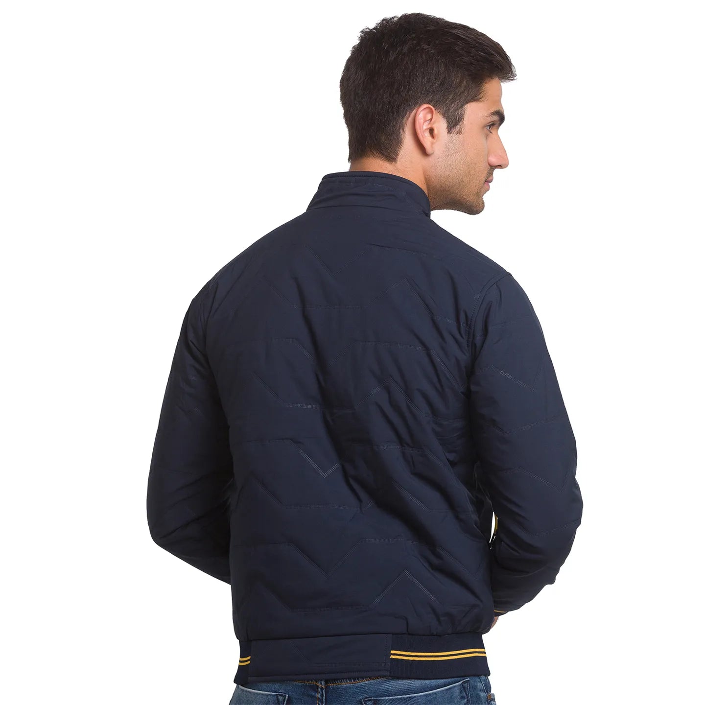 Blue Regular Fit Long Sleeves Polyester Men's Jacket by Being Human Clothing