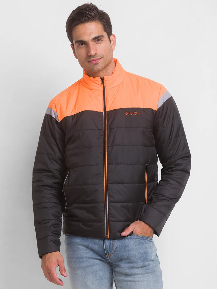 Neon Orange Regular Fit Men's Jacket
