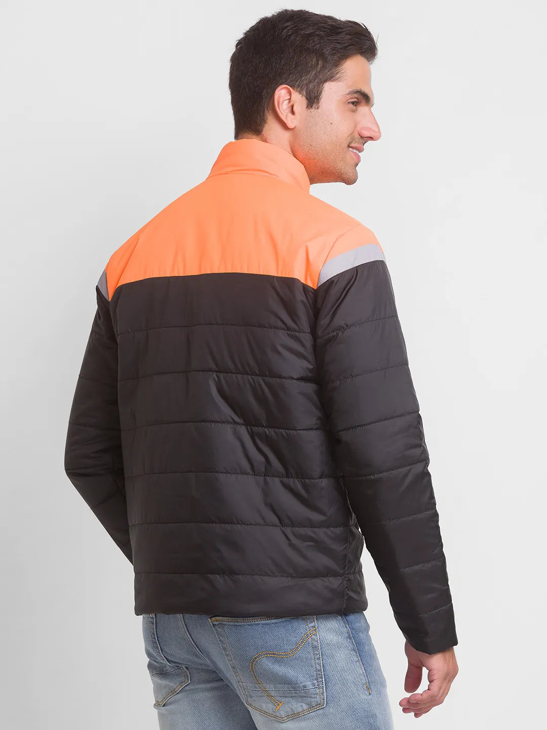 Neon Orange Regular Fit Men's Jacket by Being Human Clothing