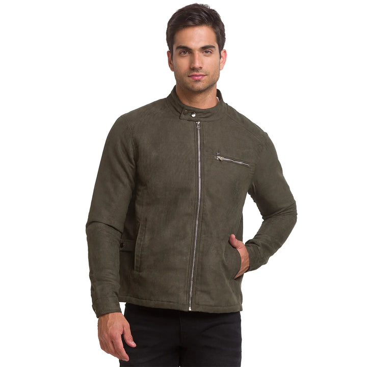 Olive Regular Fit Long Sleeves Men's Jacket