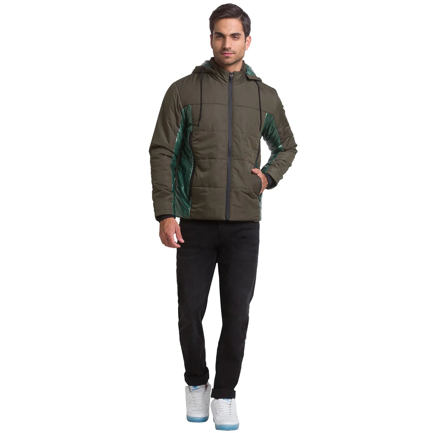 Olive Regular Fit Men's Jacket by Being Human Clothing