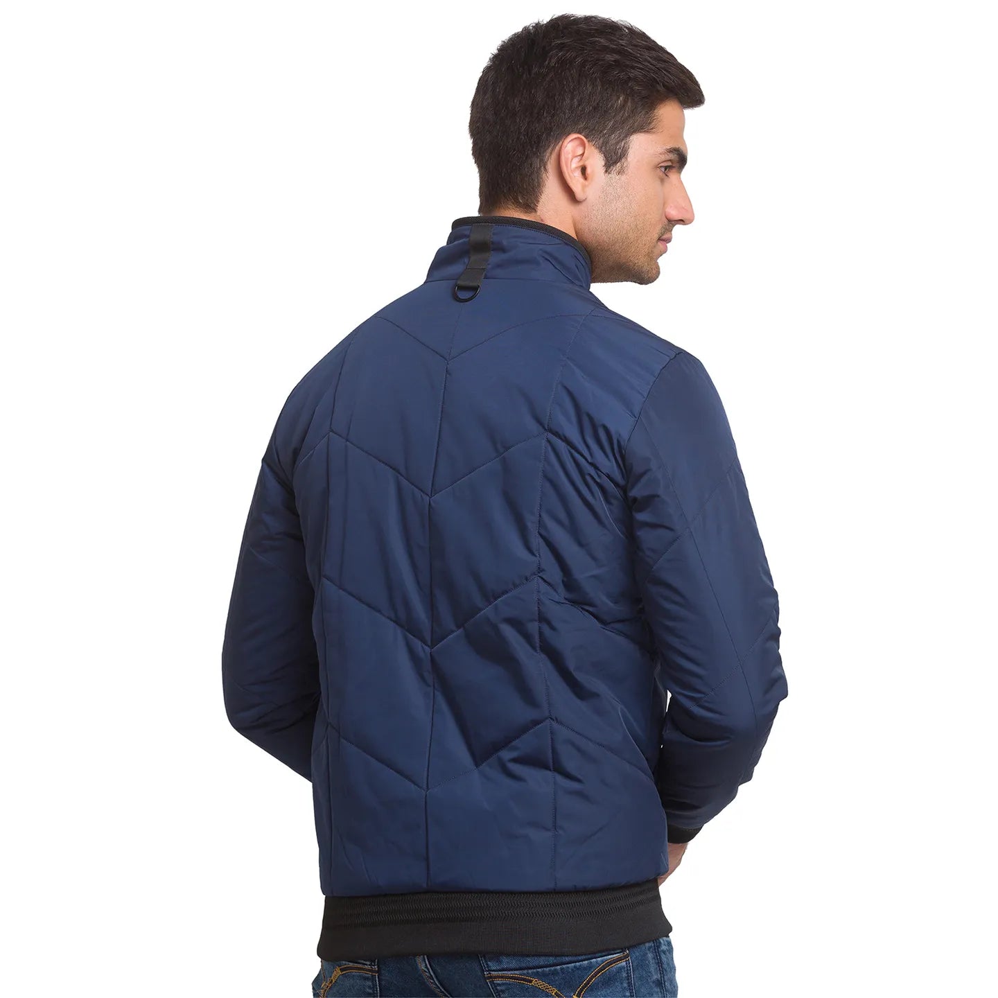 Blue Regular Fit Long Sleeves Polyester Men's Jacket by Being Human Clothing
