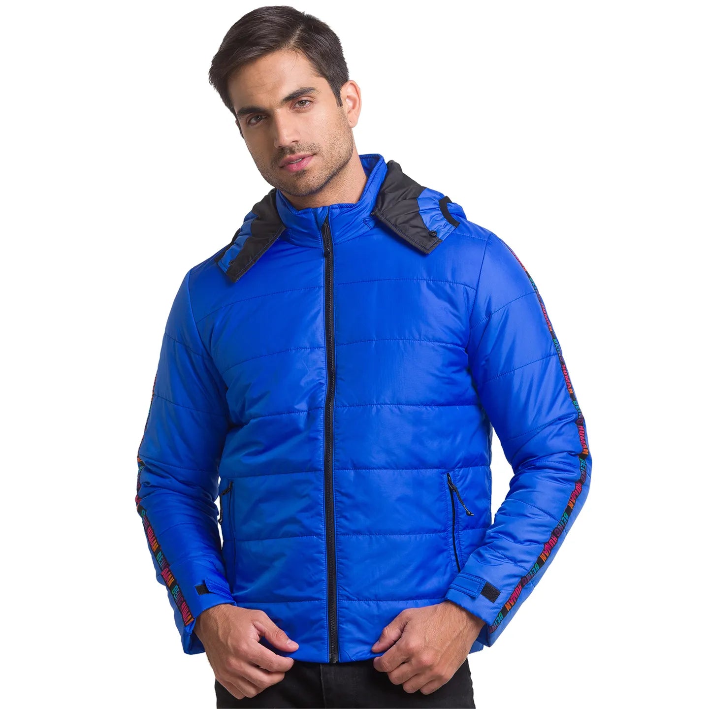 Blue Regular Fit Men's Jacket by Being Human Clothing