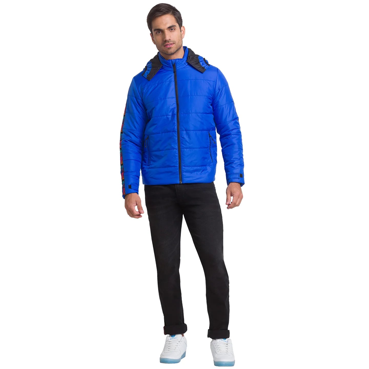 Blue Regular Fit Men's Jacket by Being Human Clothing