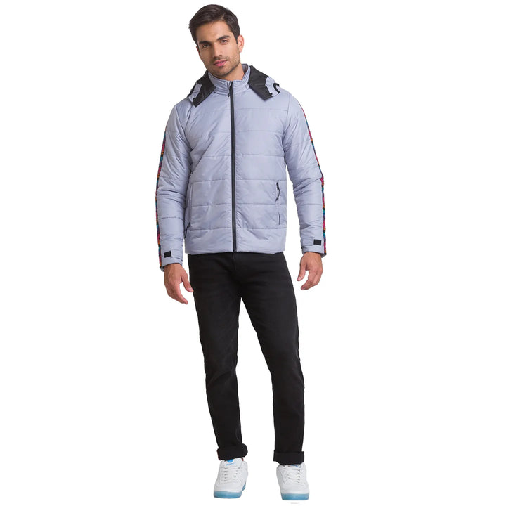 Grey Regular Fit Men's Jacket