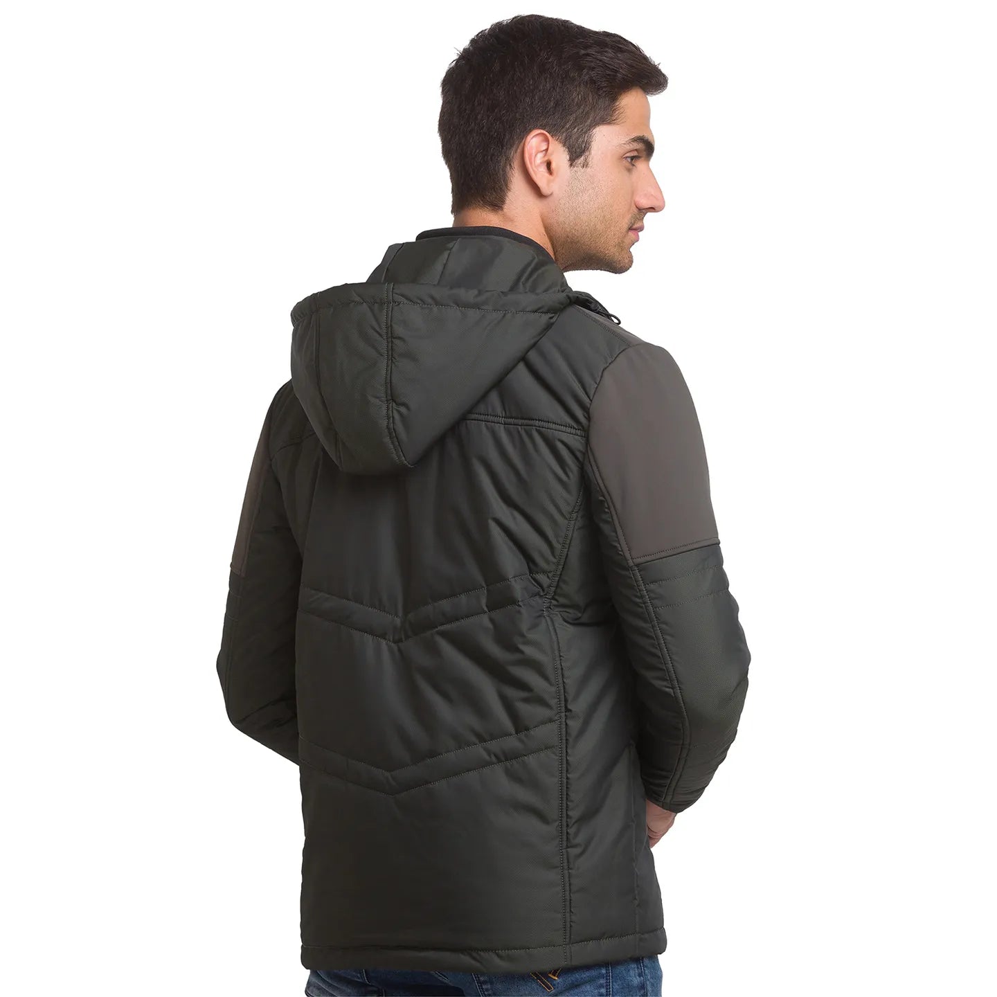 Green Regular Fit Long Sleeves Polyester Men's Jacket by Being Human Clothing