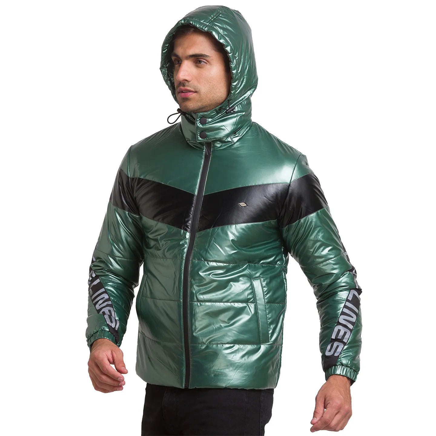 Green Regular Fit Men's Jacket by Being Human Clothing