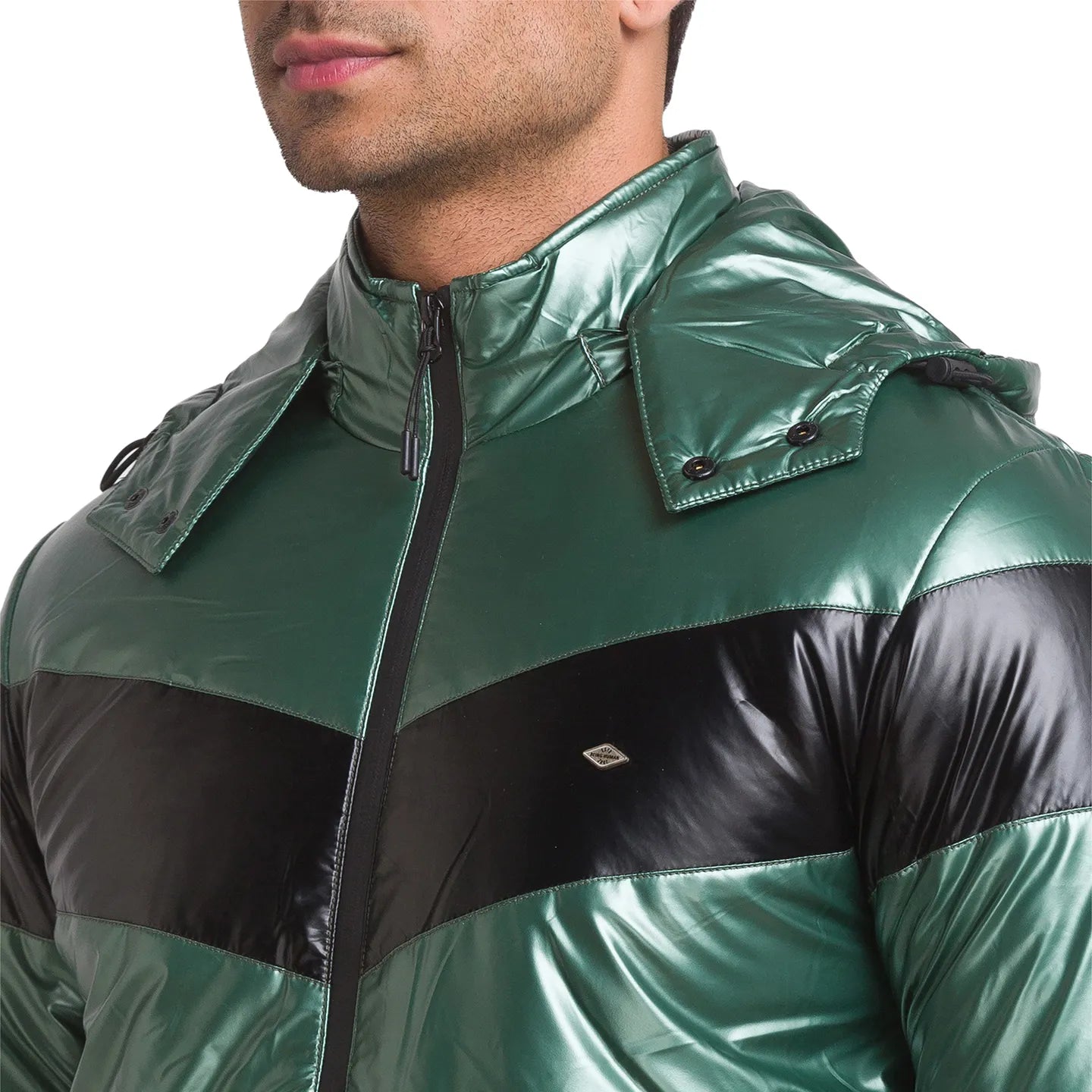 Green Regular Fit Men's Jacket by Being Human Clothing