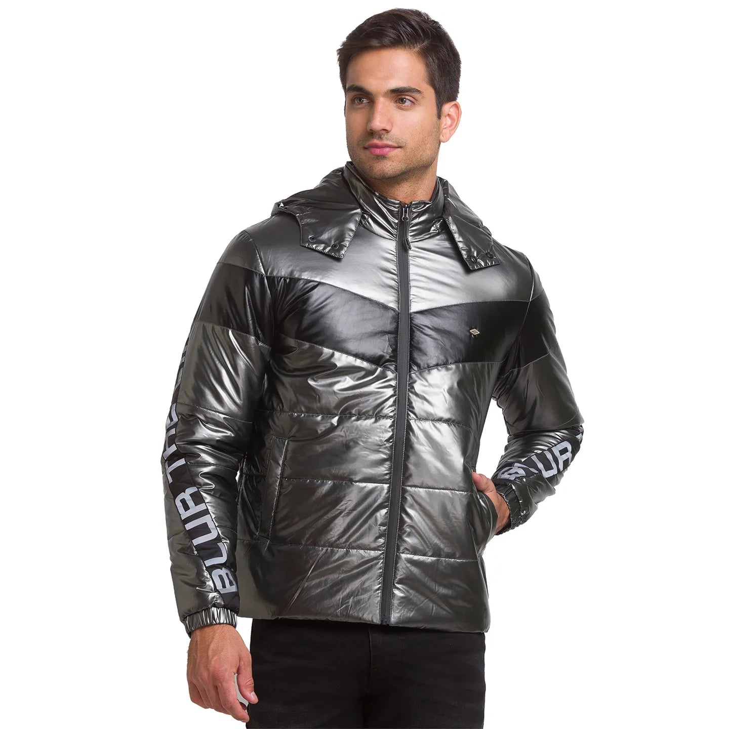 Black Regular Fit Men's Jacket by Being Human Clothing