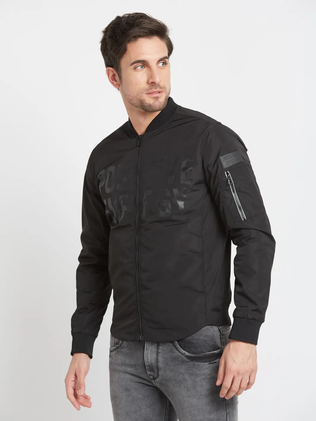 Black Regular Fit Long Sleeves Men's Jacket by Being Human Clothing