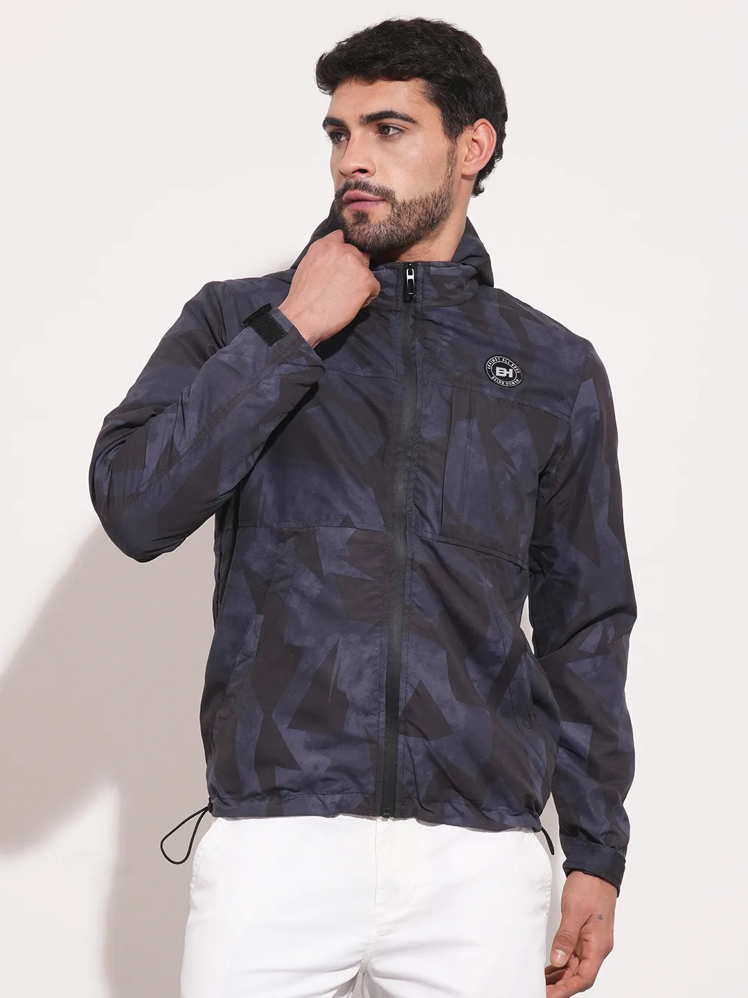 Black Regular Fit Men's Jacket by Being Human Clothing