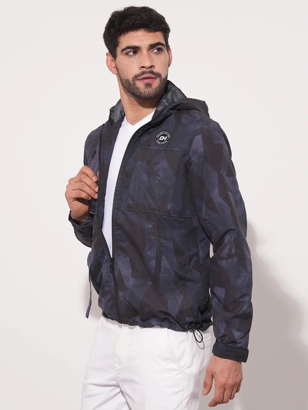 Black Regular Fit Men's Jacket by Being Human Clothing