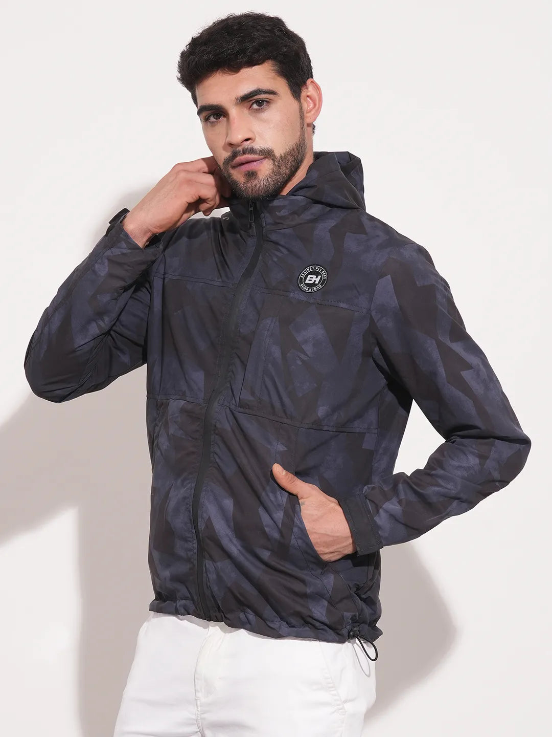 Black Regular Fit Men's Jacket by Being Human Clothing