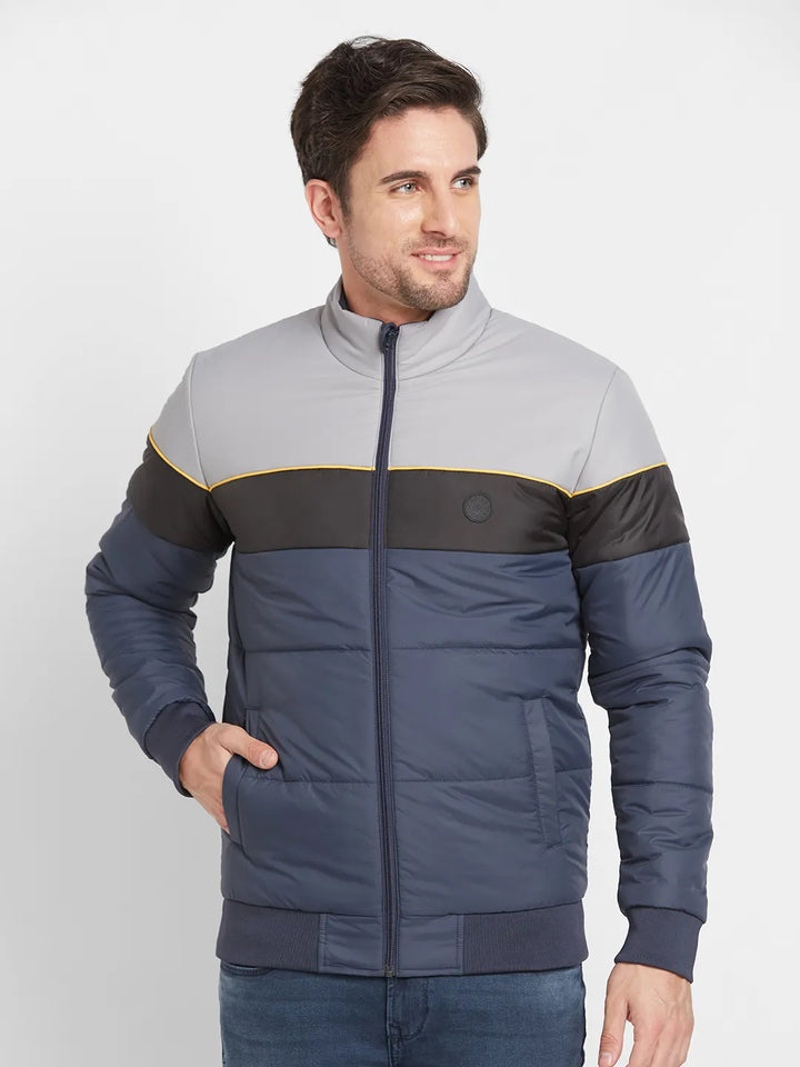 Blue Regular Fit Long Sleeves Men's Jacket by Being Human Clothing
