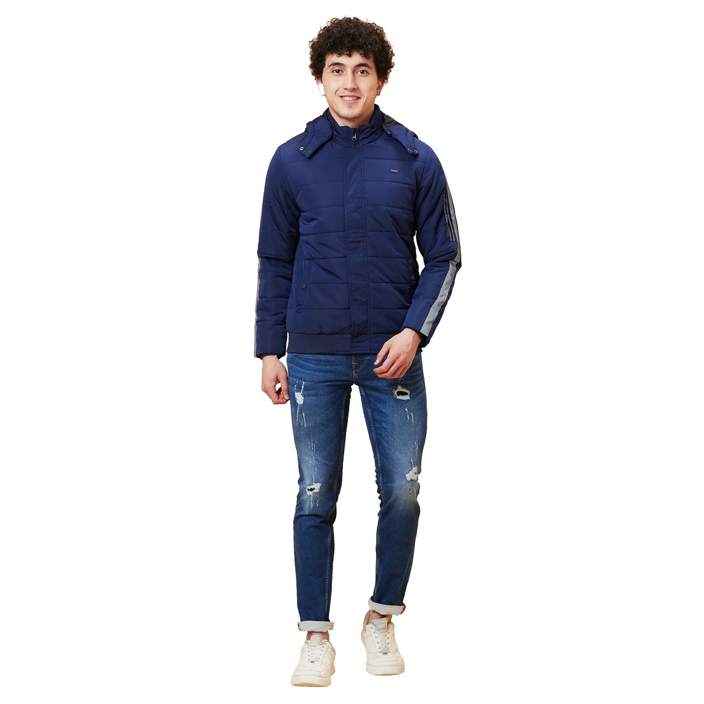 Blue Regular Fit Long Sleeves Men's Jacket by Being Human Clothing
